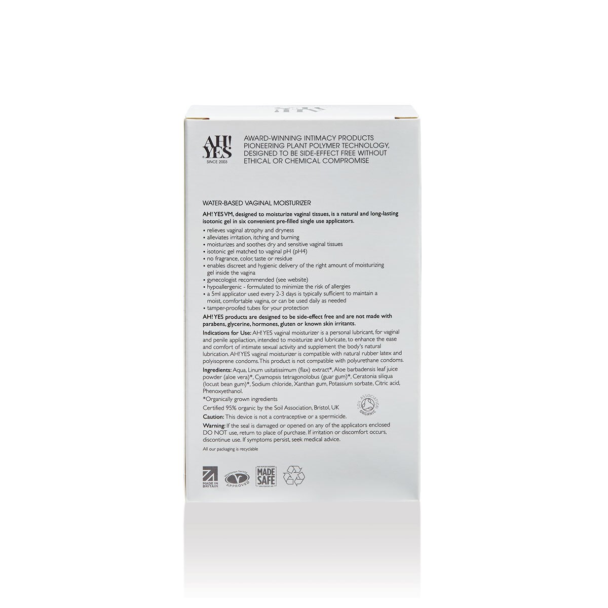 Close-up of  Water Based Lube by AH! YES with gentle, toy-safe texture