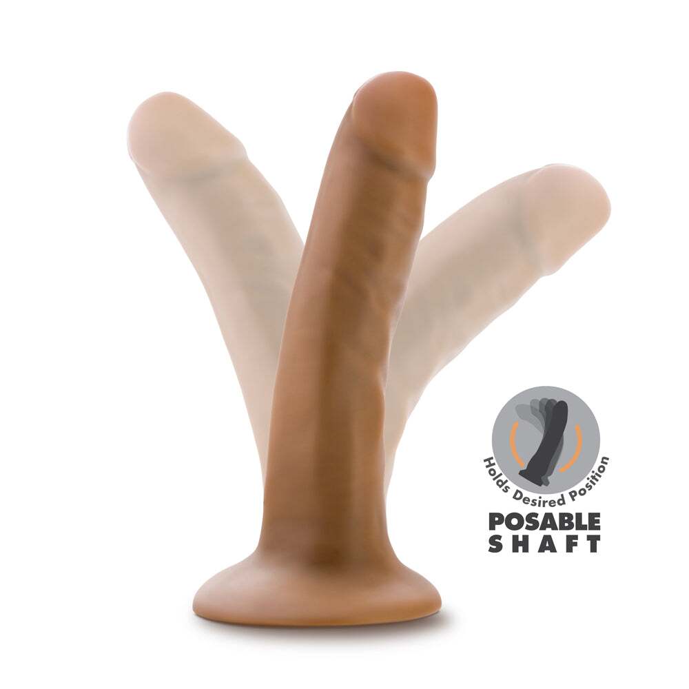 5.5 inch Dildo by Blush in Tan Light Brown Mocha shown for pegging Her or Him