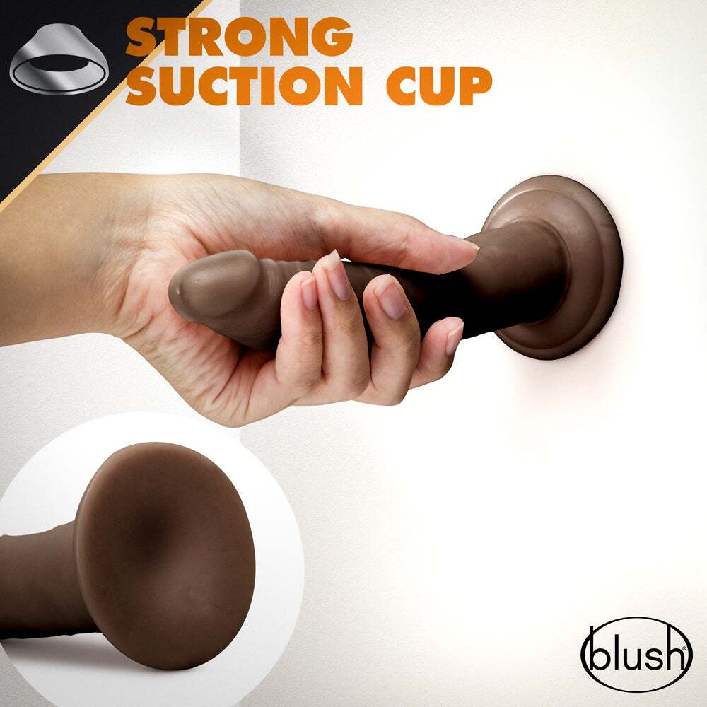 7.5 inch Dildo from Blush in Brown Chocolate Cocoa pictured for anal pleasure for Her or Him