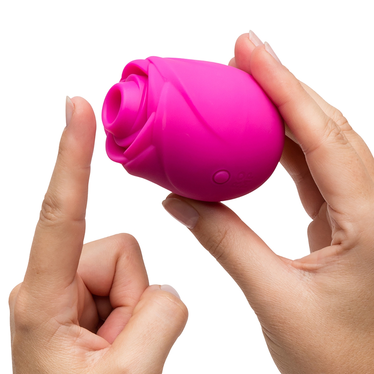 Lifestyle shot featuring the  Romp vibrator beside the bed