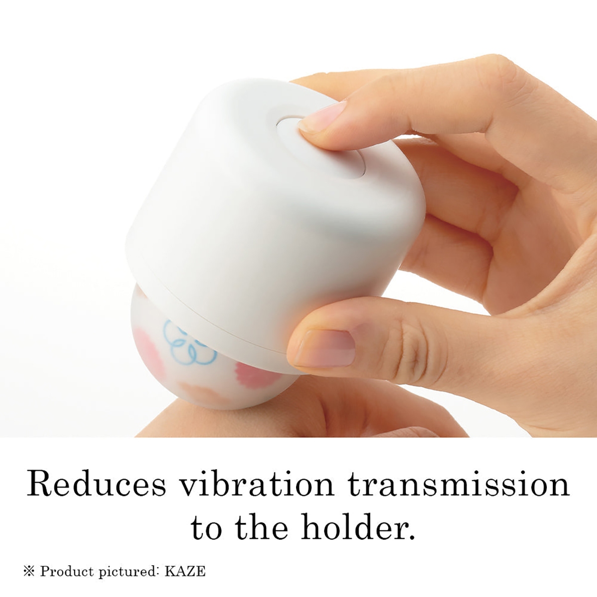 Angled view of the  TENGA vibrator designed for intimate use