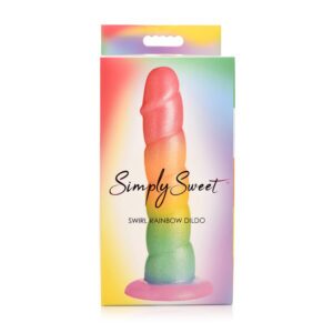 6.5 inch Dildo Curve&nbsp;Novelties Rainbow Simply Sweet Swirl Silicone