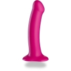 7.5 inch Dildo by Fun Factory in Hot Pink Magenta Fuchsia shown for use by Her or Him