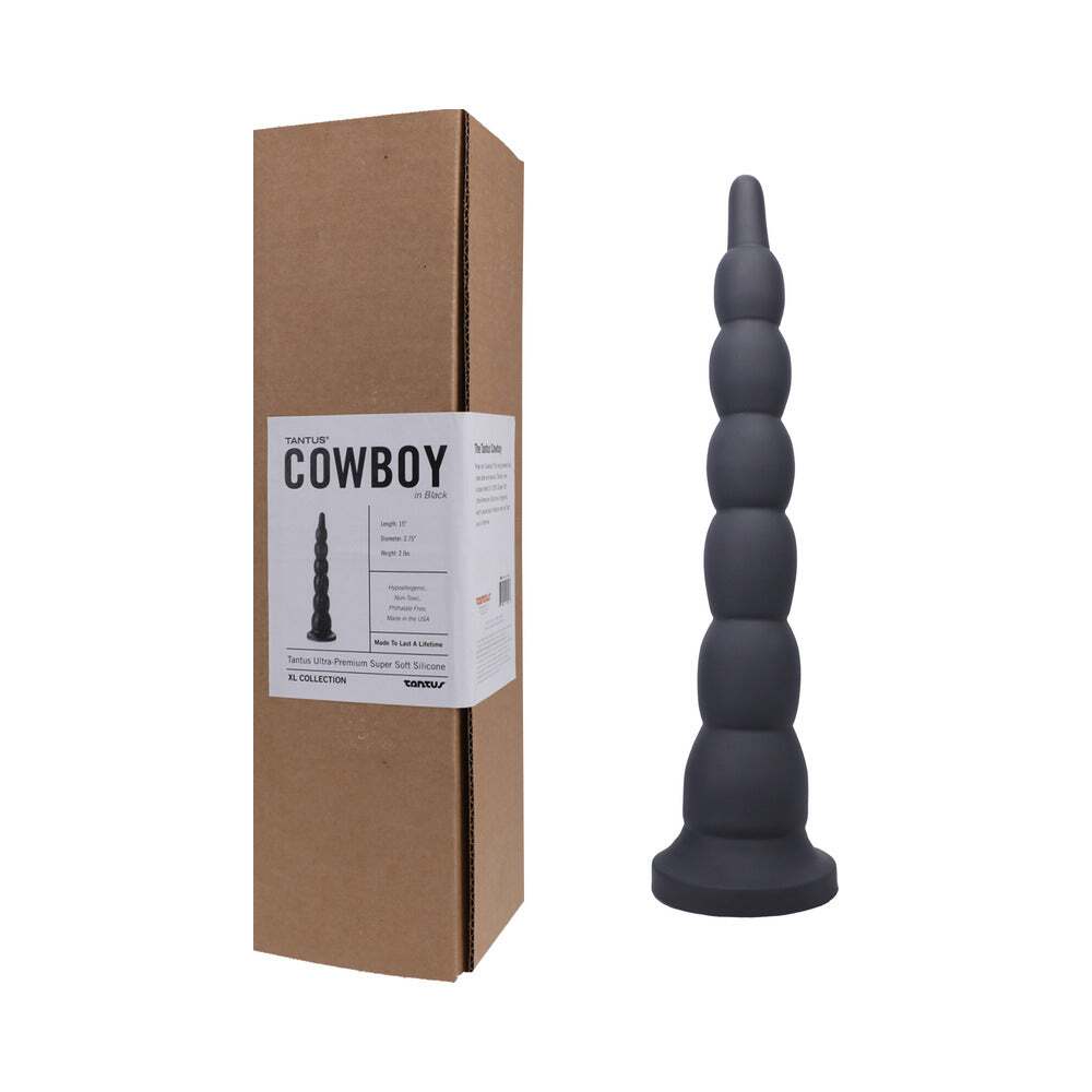 Dildo by Tantus in Black shown for use by Her or Him