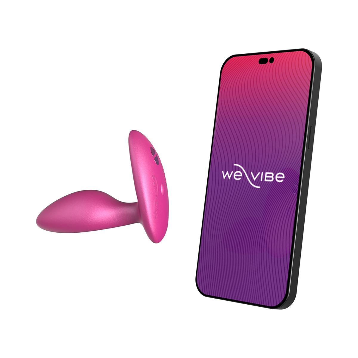 Angled view of the Pink We-Vibe vibrator designed for intimate use