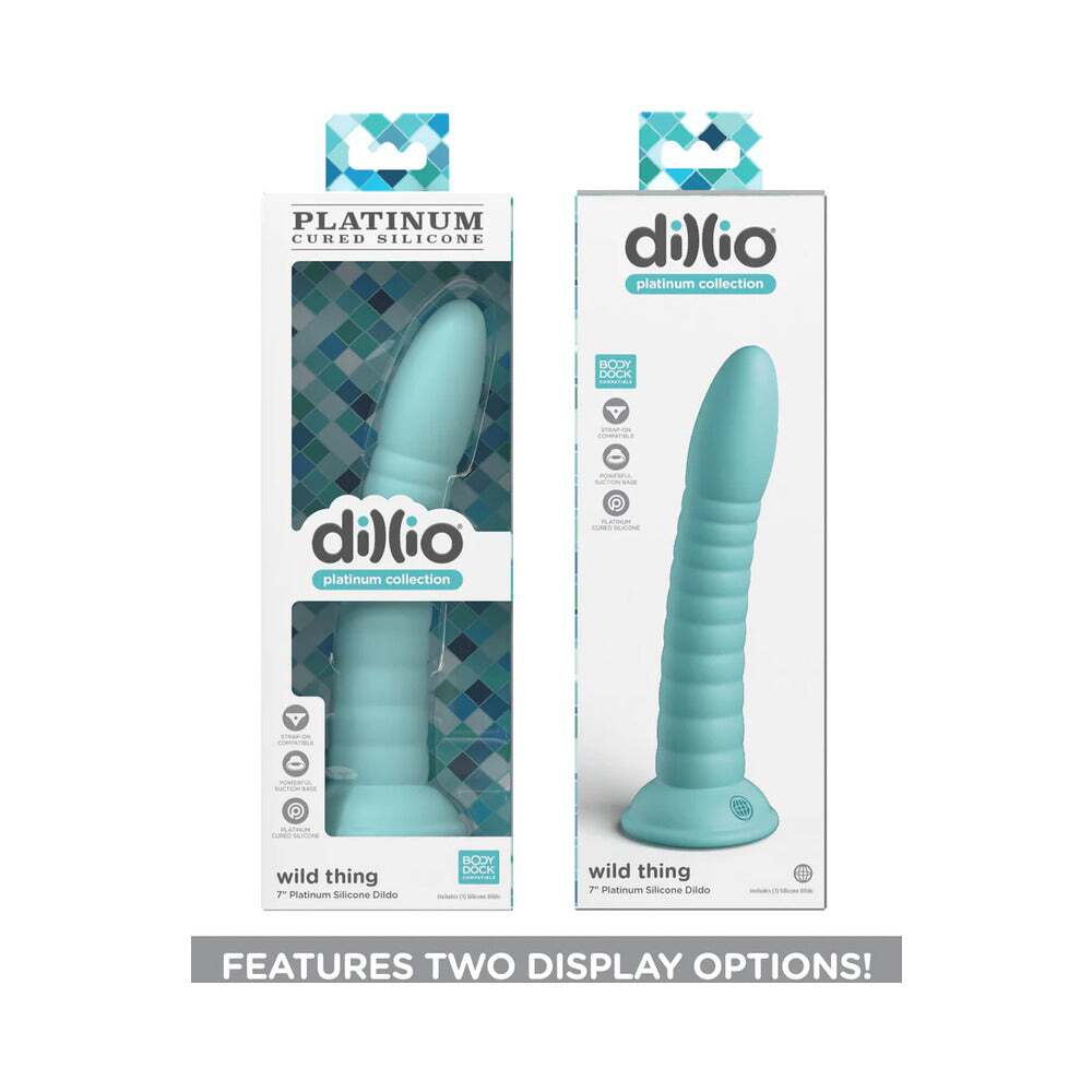7 inch Dildo by Pipedream in Teal Turquoise Aqua shown for pegging Her or Him