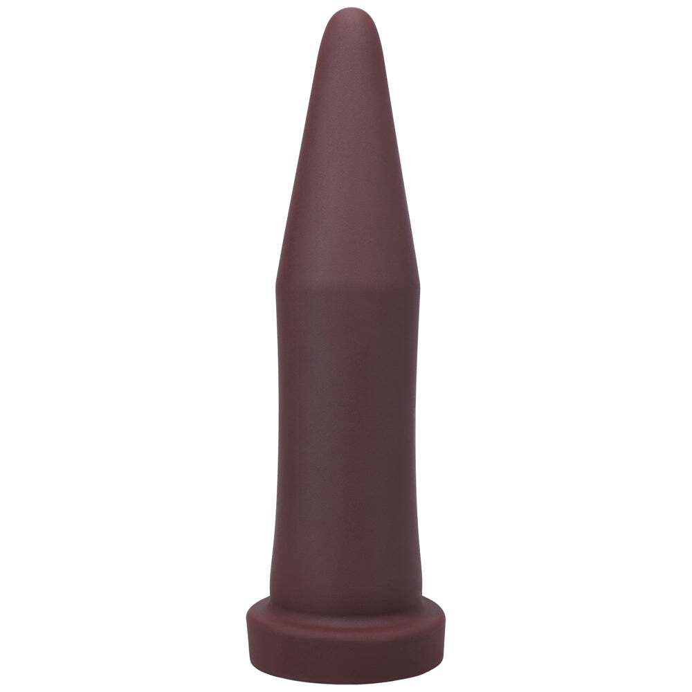 Dildo by Tantus in Wine Red Burgundy shown for use by Her or Him