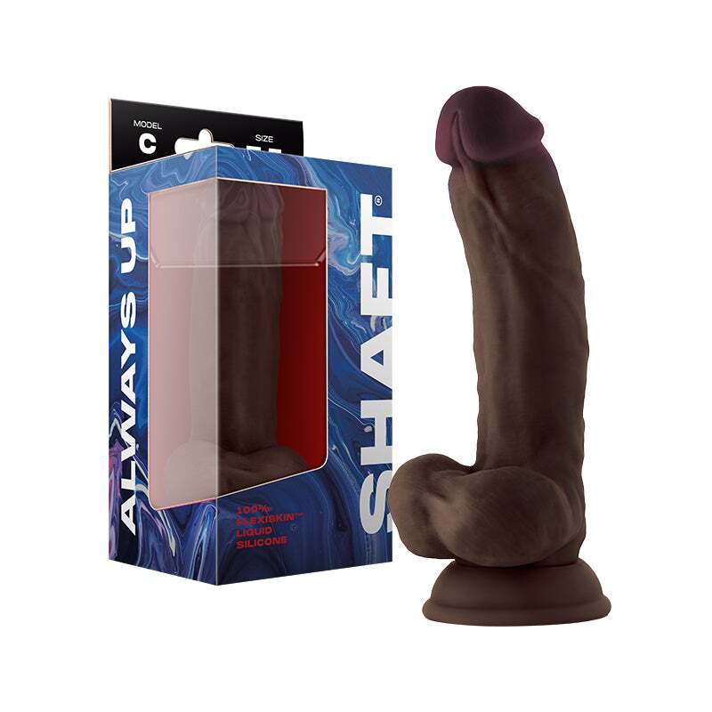 7.5 inch Dildo by Shaft in Dark Brown shown for use by Her or Him